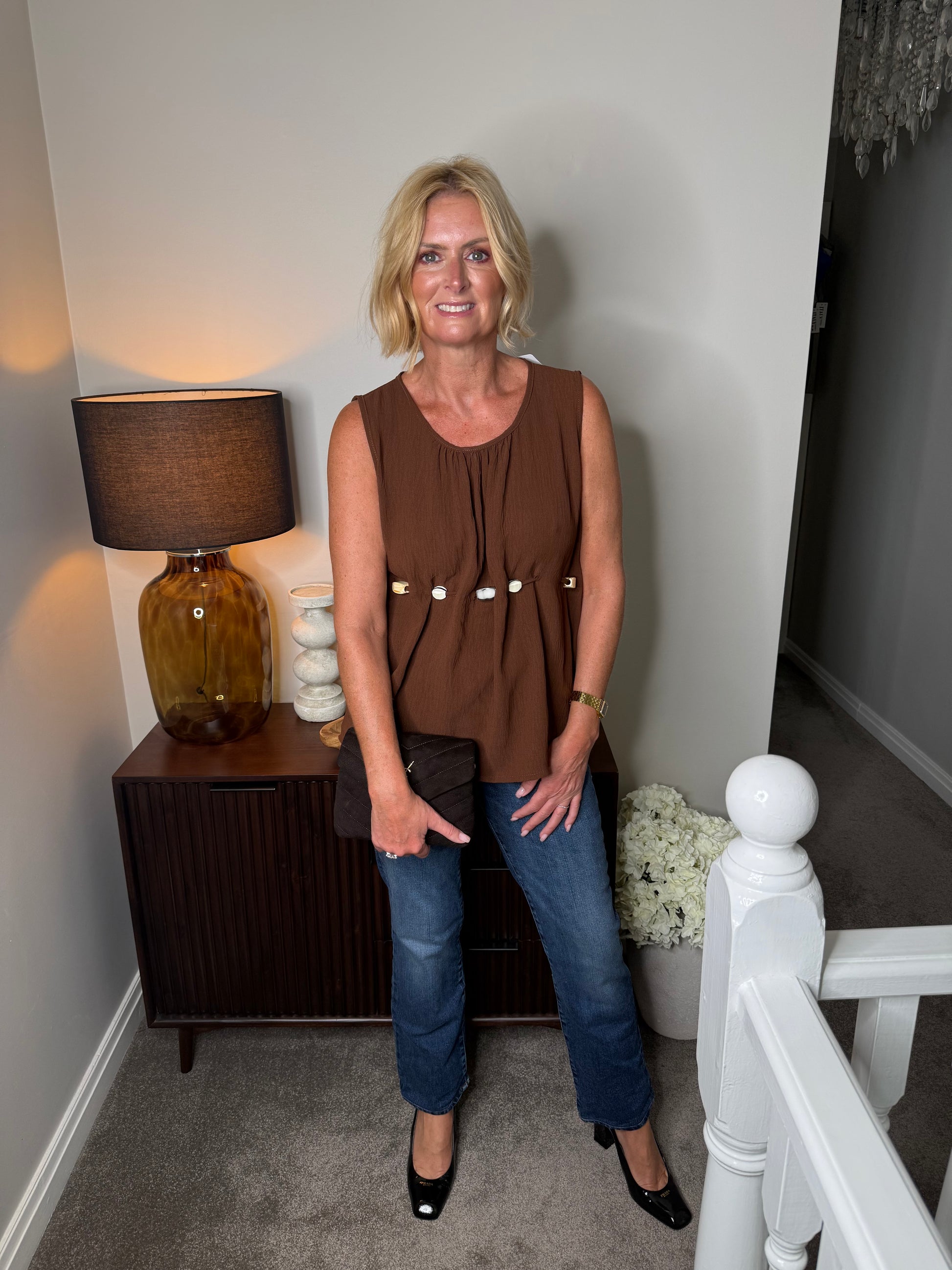 Alessi Chiffon Beaded Detail Top