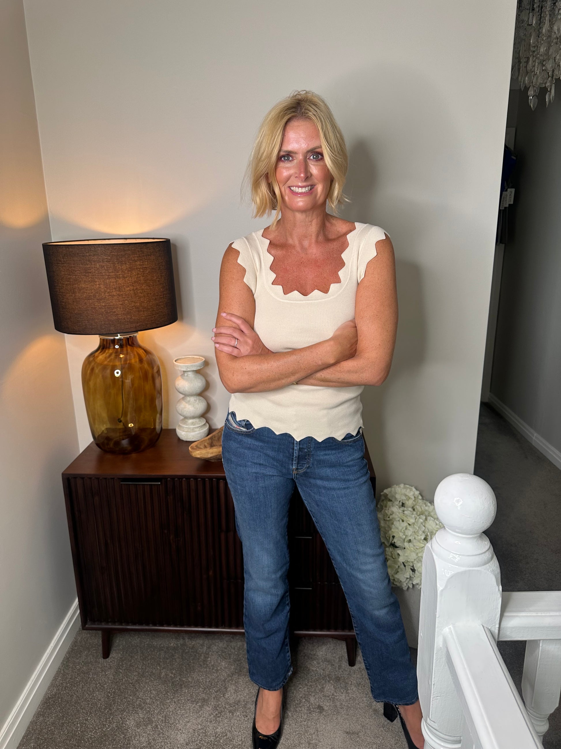 Harper Scalloped Top