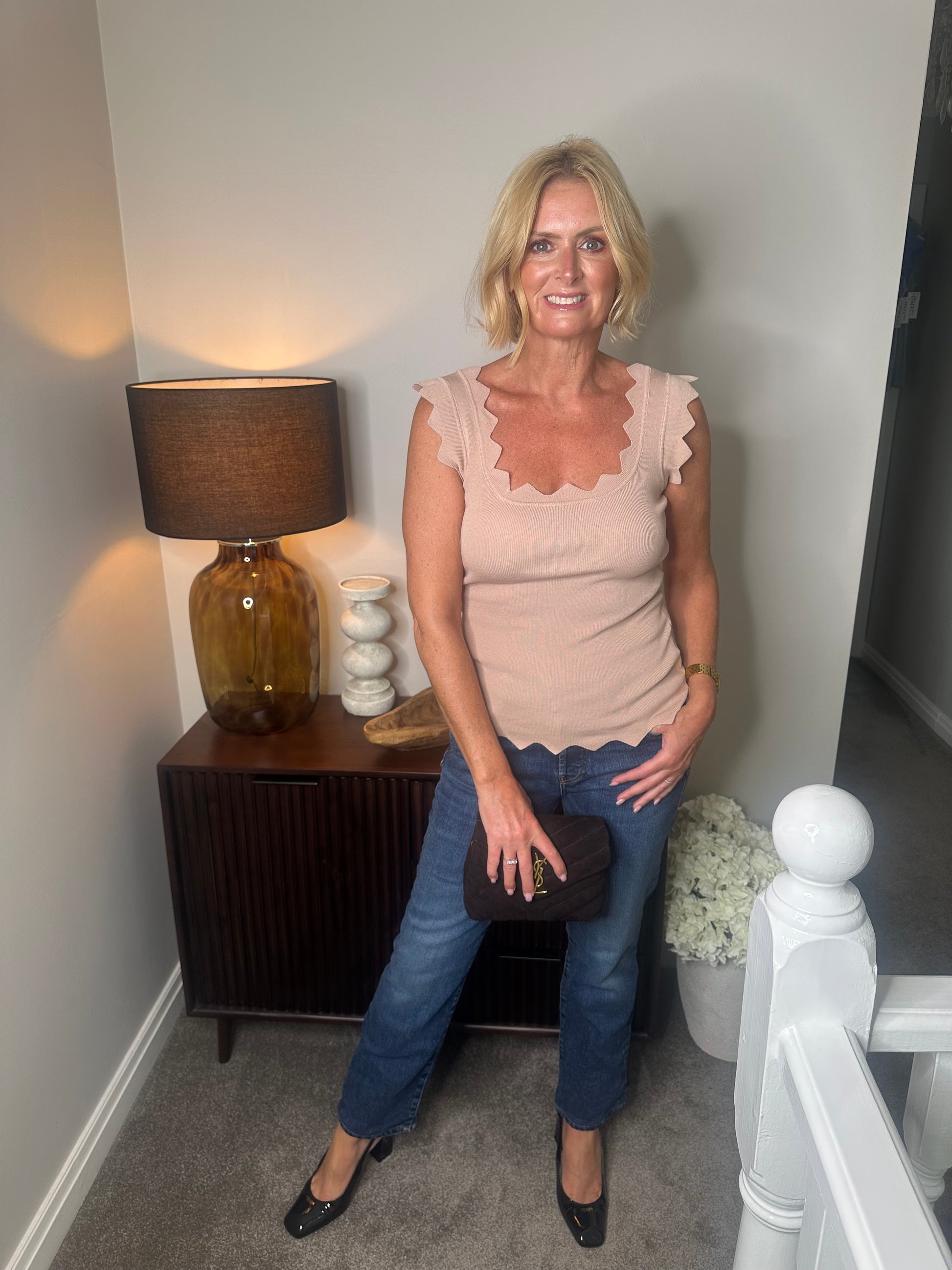 Harper Scalloped Top